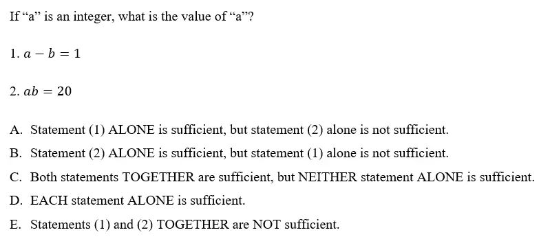 GMAT Focus Data Sufficiency - Question